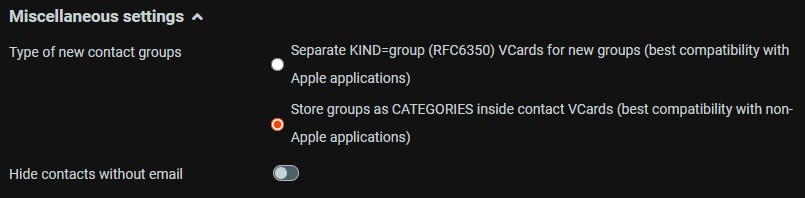 rcmcarddav settings in roundcube